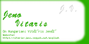 jeno vitaris business card